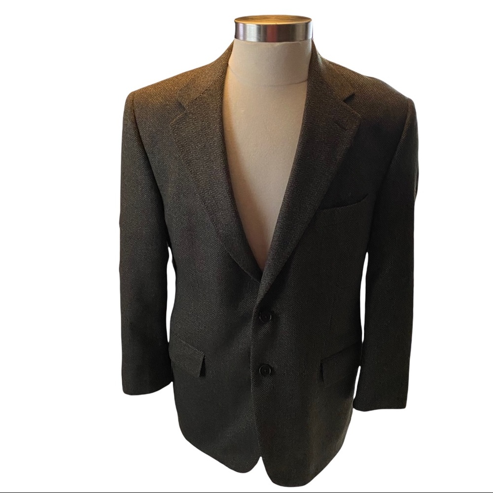Vtg Brooks Brothers Italy Green Maroon White 100% Wool Sports Coat Men’s Sz 40R